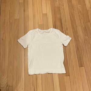 Athleta Classic White Short Sleeve Knit Top size S